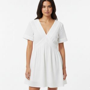 Banana Republic Factory Jacquard Stripe Dress S White